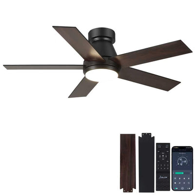 XiGLOW シーリングファンライト MSL-FL-8014 | 8-10畳・3000LM・106cm・一台二役・APP/リモコン・調光調色・6段階風量・静音DCモーター・リバーシブル羽根（ブラック）
