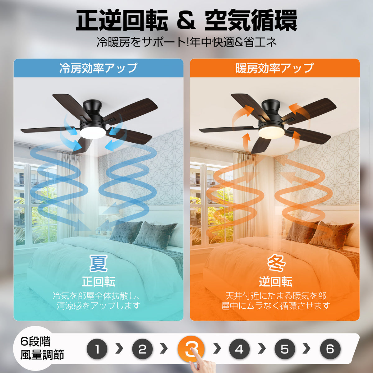 XiGLOW シーリングファンライト MSL-FL-8013 | 8-10畳・3000LM・106cm・一台二役・APP/リモコン・調光調色・6段階風量・静音DCモーター・リバーシブル羽根（ブラック）
