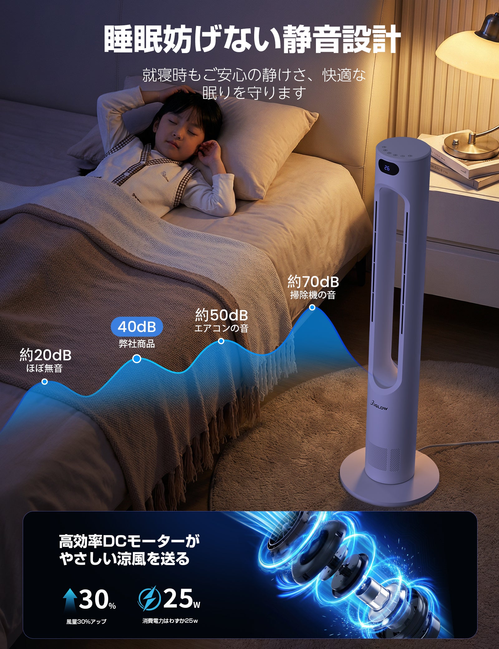 冷暖兼用タワーファン103cm